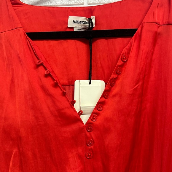 Zadig & Voltaire new red dress size large - Picture 4 of 11